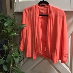 Coral open front blazer